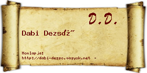 Dabi Dezső névjegykártya