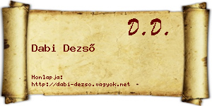Dabi Dezső névjegykártya